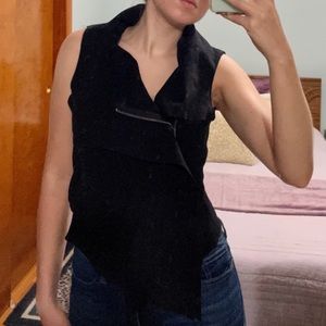 NWT BCBGMaxAzria black Suede vest ~ Size XS